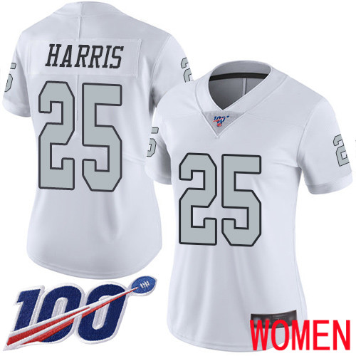 Oakland Raiders Limited White Women Erik Harris Jersey NFL Football #25 100th Season Rush Vapor Jersey->youth nfl jersey->Youth Jersey